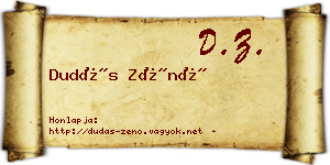 Dudás Zénó névjegykártya